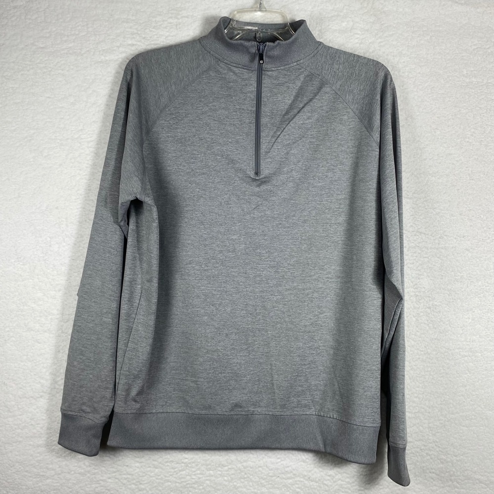 FootJoy Mens Large Gray Quarter Zip Pullover Golf Performance Shirt Heathered